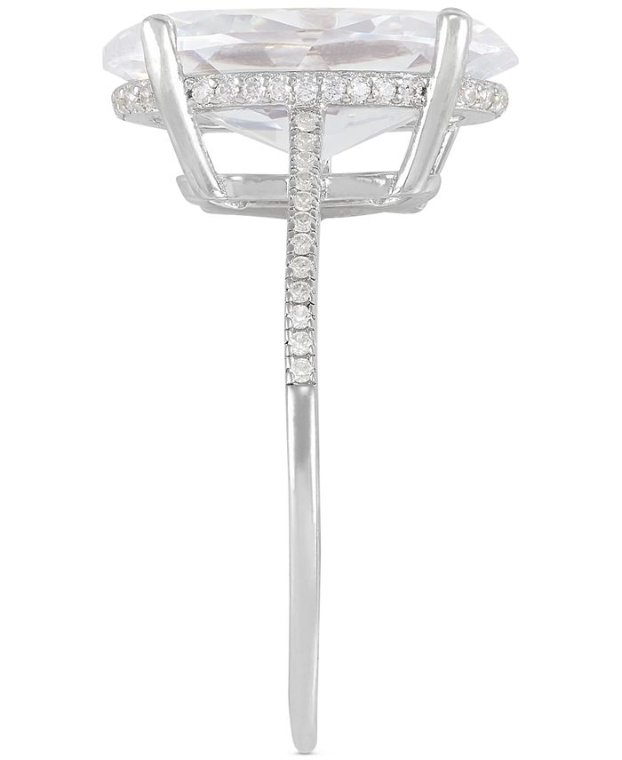 Arabella Cubic Zirconia Oval Statement Ring in Sterling Silver Macy's