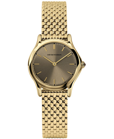 Emporio Armani Women's Swiss Gold-Tone Stainless Steel Bracelet Watch 28mm ARS7002