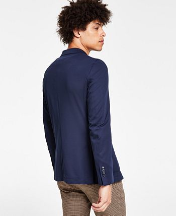 Bar III Men's Slim-Fit Navy Solid Knit Blazer, Created for Macy's ...