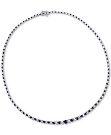 Sapphire (8 ct. t.w.) & Diamond (1-1/2 ct. t.w.) All-Around Graduated 18" Collar Necklace in Sterling Silver