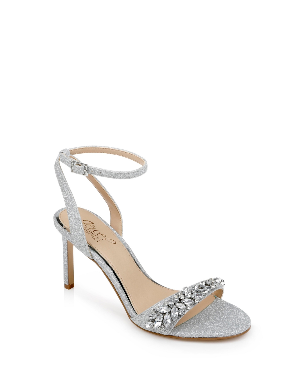 Shop Jewel Badgley Mischka Women's Dallyce Stiletto Evening Sandals In Silver Glitter
