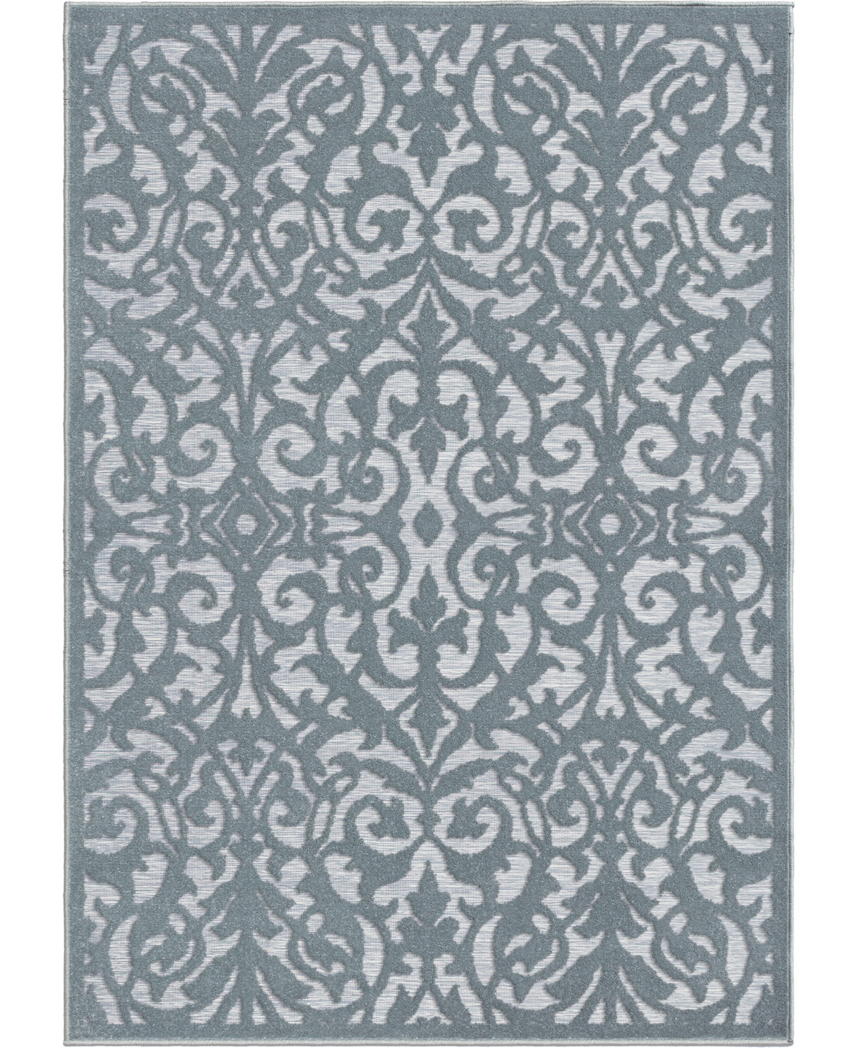 My Texas House Lady Bird Damask 9' x 13' Area Rug - Slate