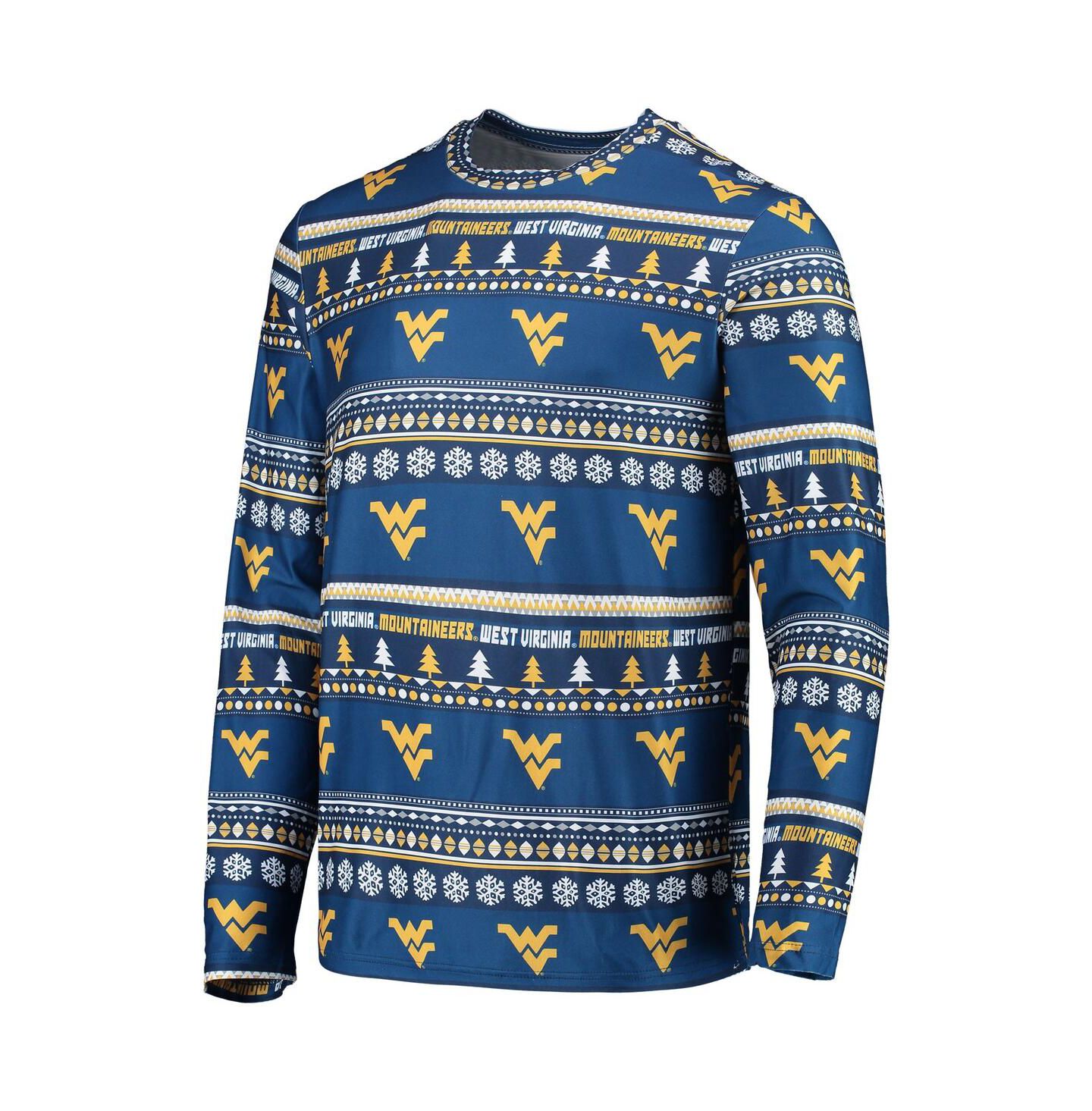 Мужская пижама Concepts Sport West Virginia Mountaineers Ugly Sweater, Navy — фото 3