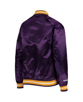 Big Boys Purple Los Angeles Lakers Hardwood Classics Satin Raglan Full-Snap Jacket
