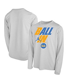 Youth Boys Brand White UCLA Bruins Ball In Bench Long Sleeve T-shirt