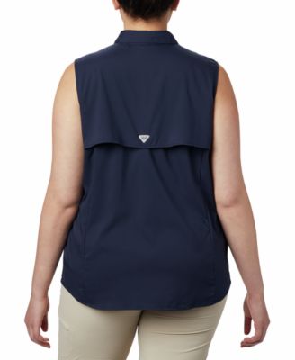 Plus Size PFG Tamiami Button-Front Sleeveless Top