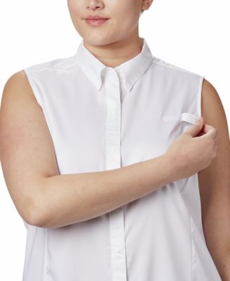 Plus Size PFG Tamiami Button-Front Sleeveless Top