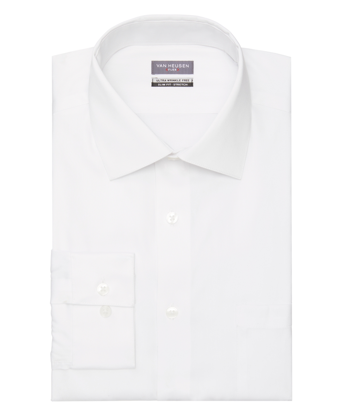Men's Flex Collar Slim Fit Dress Shirt - White