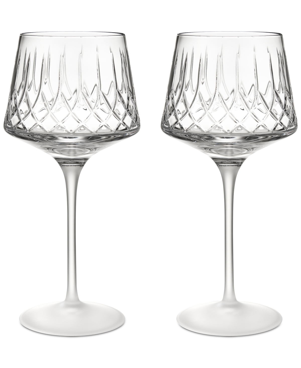 Waterford Set Of 2 Crystal Lismore Arcus Wine Glasses In Clear