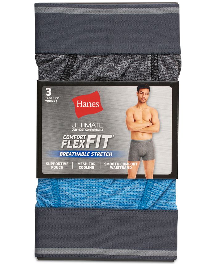 Hanes Men's Ultimate 3pk. ComfortFlex Stretch Trunks - Macy's