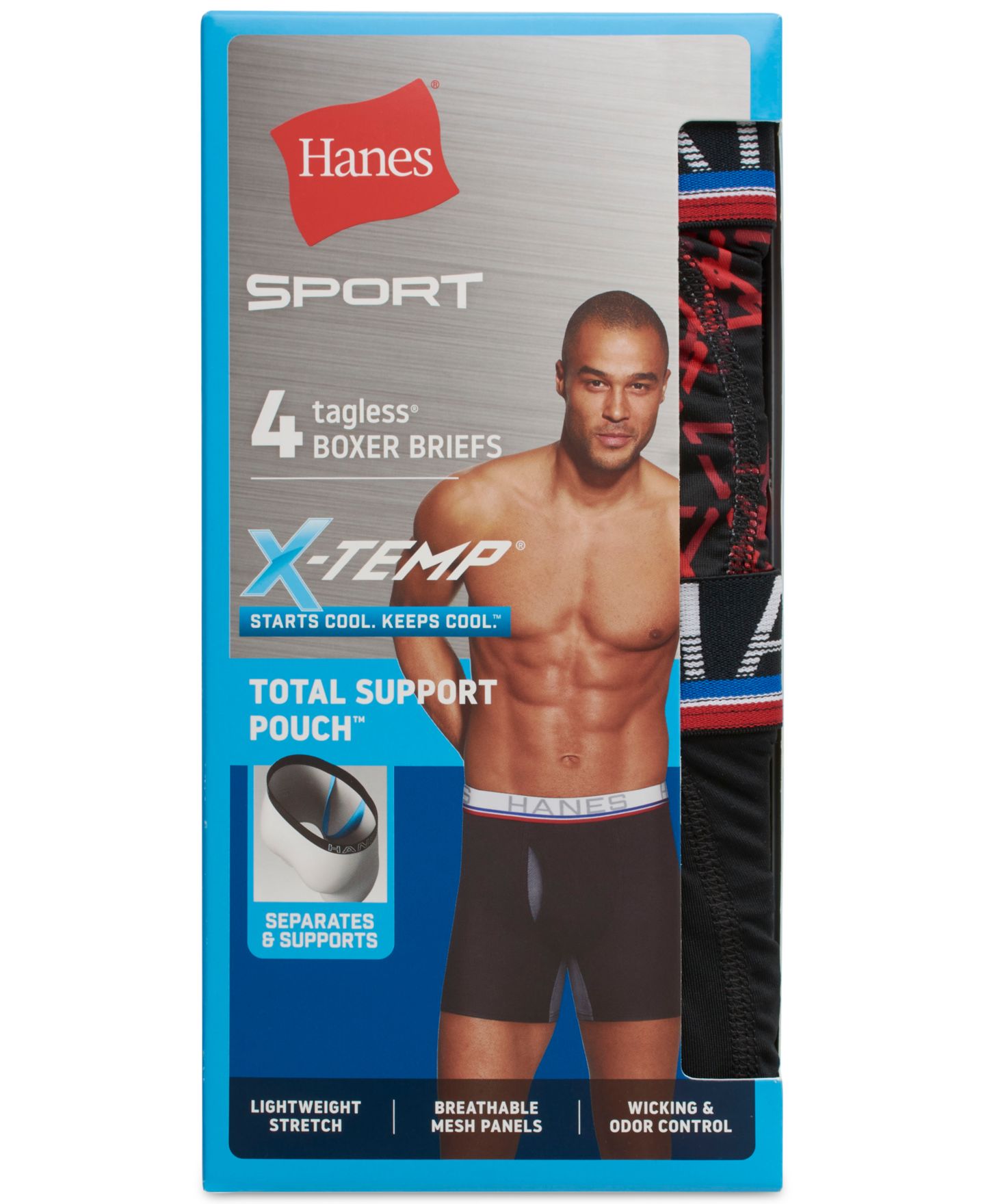 Трусы-боксеры Sport для мужчин, 4 шт. — Hanes, цвет: Разноцветный — фото 4