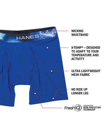 Men's Hanes 4-Pack Sport X-Temp Air Mesh Boxer Briefs, Size: Large