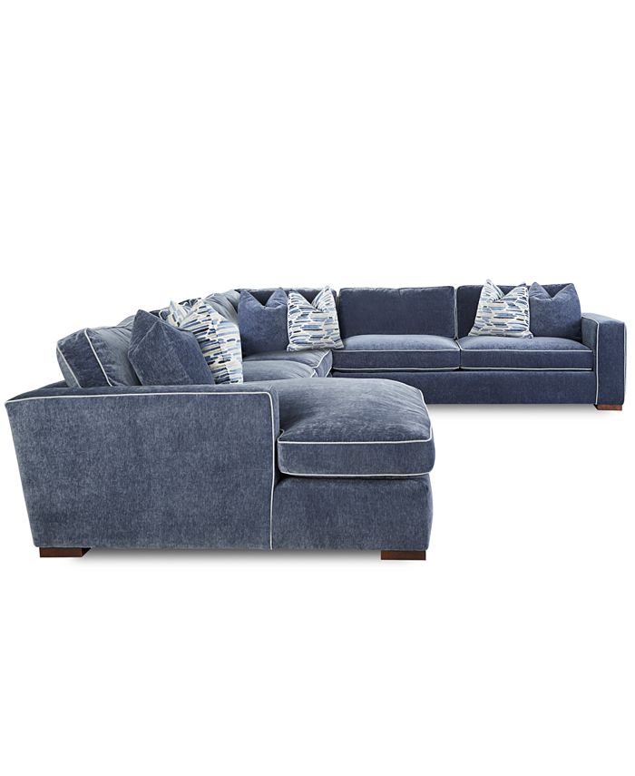 Macy's Rosaleigh 4Pc. Fabric Sectional with Chaise, Created for Macy's