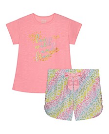 Big Girls Jersey T-shirt and Shorts Pajama Set, 2 Piece