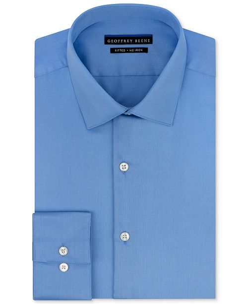 Geoffrey Beene Men S Fitted No Iron Stretch Sateen Dress Shirt