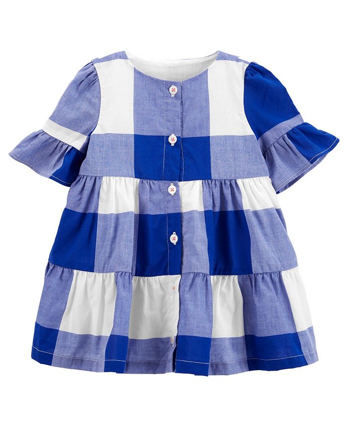 Carter's Baby Girls Plaid Gingham Dress with Diaper Cover - Macy's