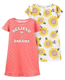 Toddler Girls Nightgown, Pack of 2