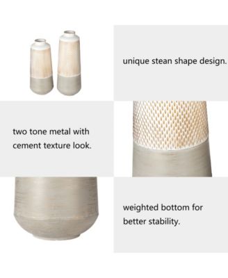 Modern Farmhouse - Modern Industrial Textured Table Vases, Set of 2