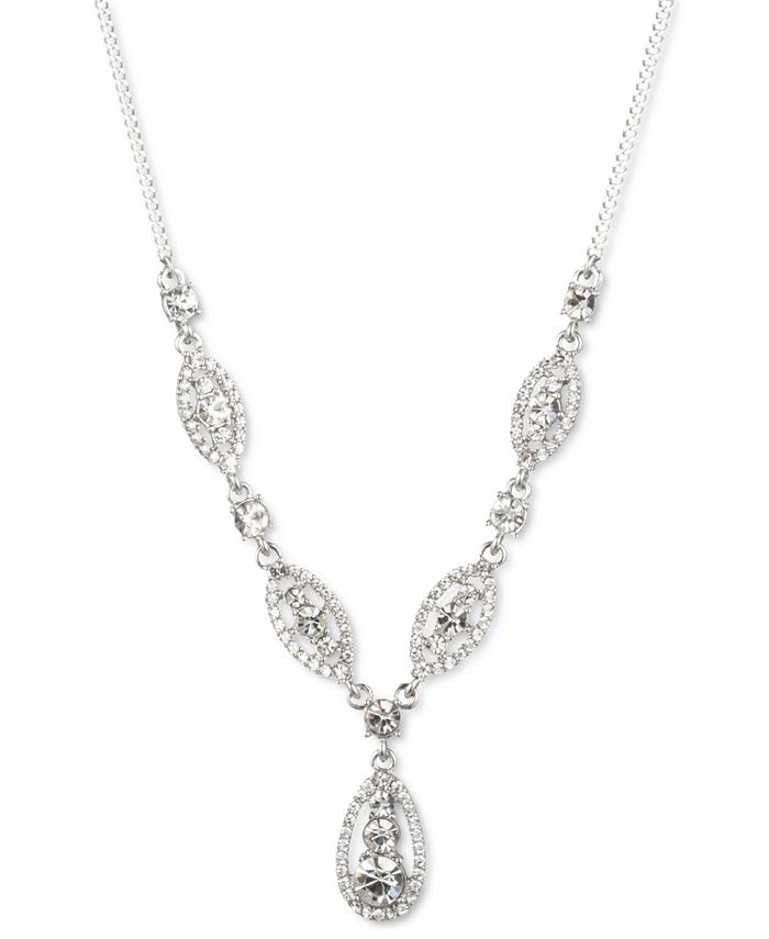 Givenchy Crystal Trio Lariat Necklace, 16