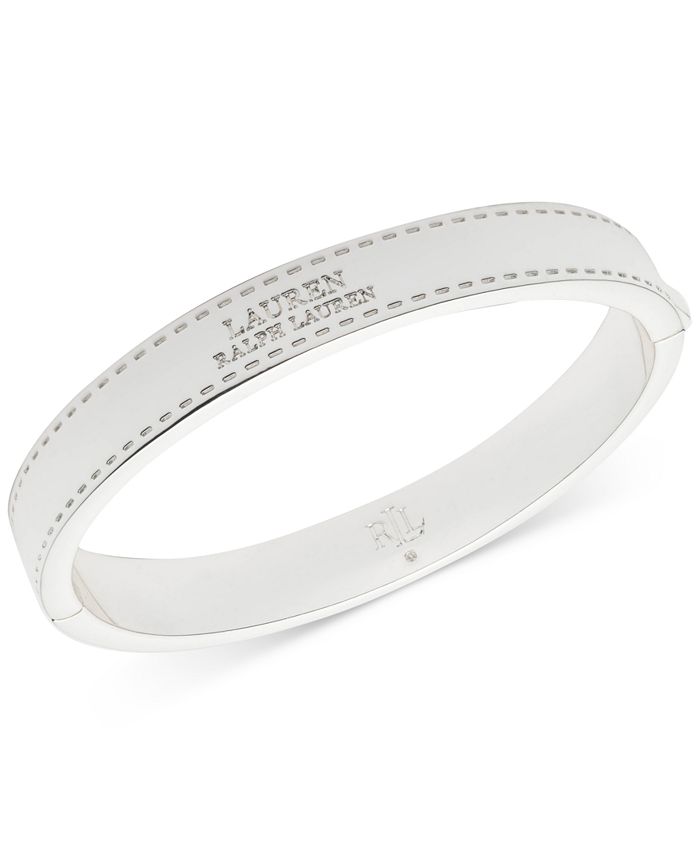 Lauren Ralph Lauren Gold Tone Stitched Logo Bangle Bracelet Macy s