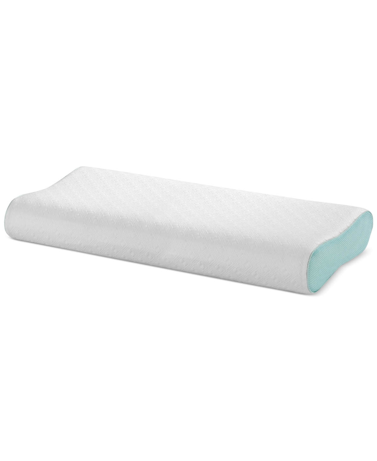 Intellisleep Natural Comfort Contour Memory Foam Pillow, King, Created For Macy's In White With Green Mesh Gusset