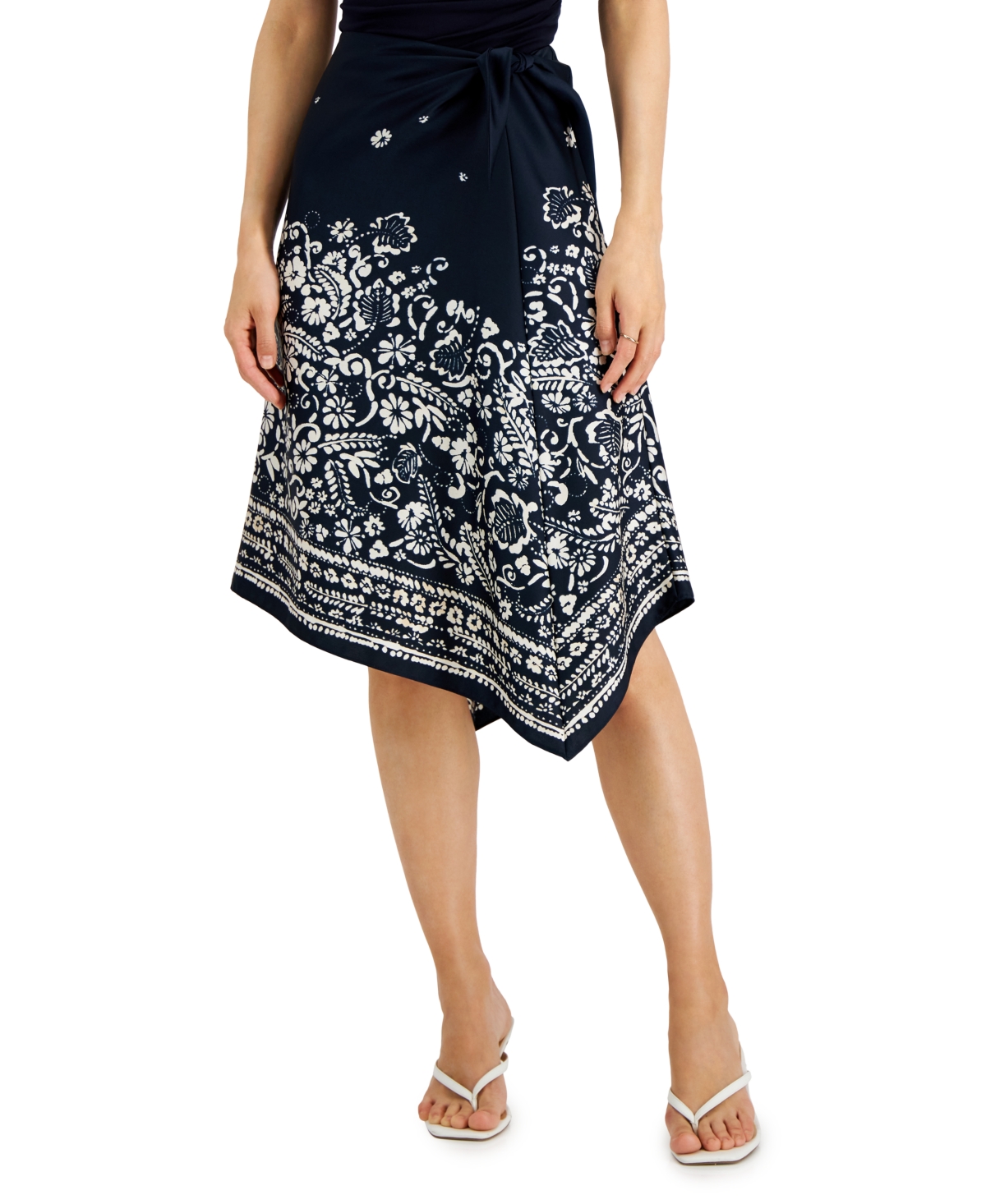 Donna Karan Printed Matte Sateen Skirt