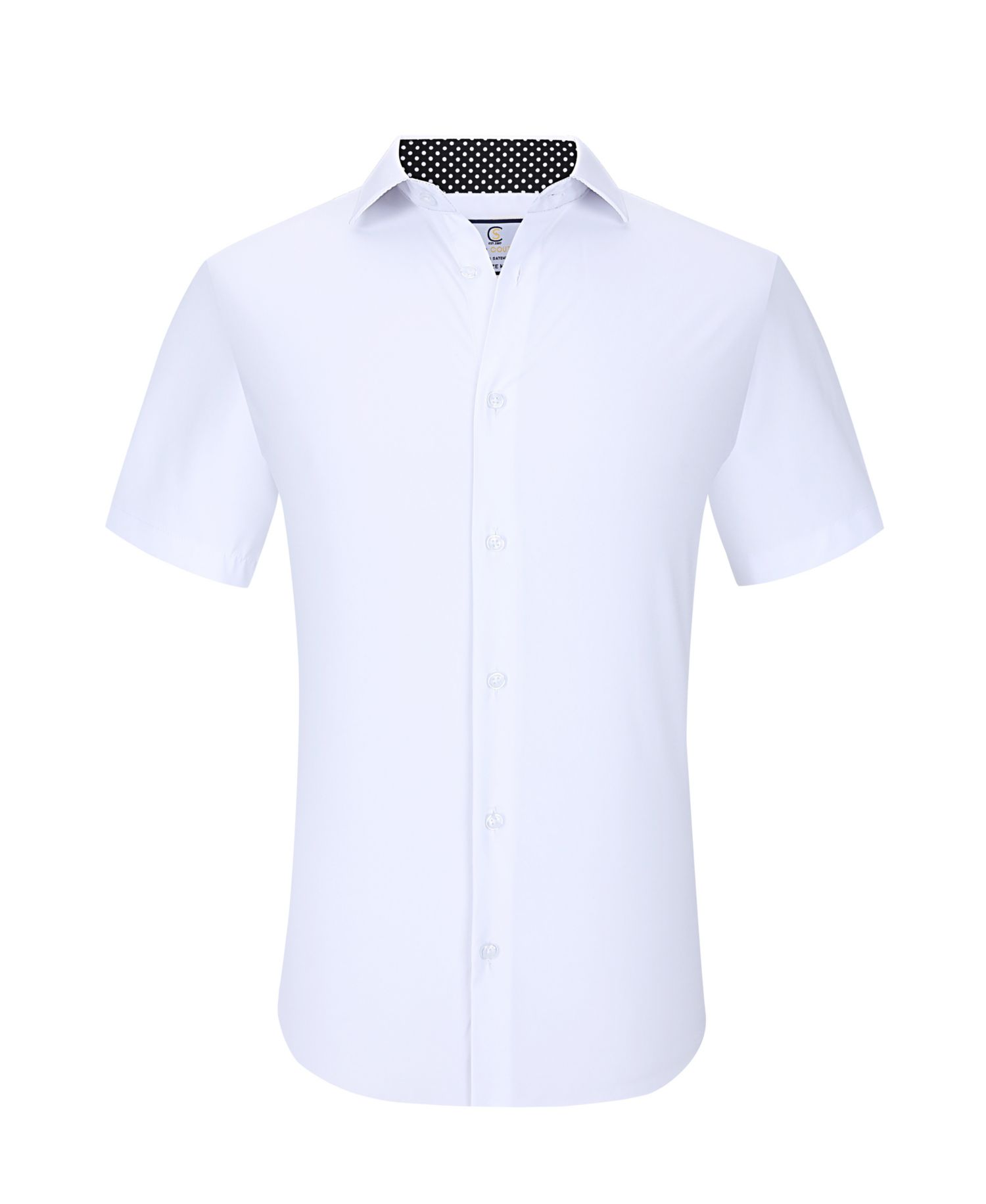 Men's Slim Fit Performance Short Sleeves Solid Button Down Shirt