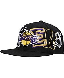 Men's Black Los Angeles Lakers Hype Type Snapback Hat