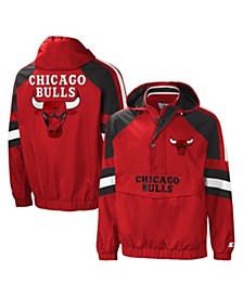 Men's Red and Black Chicago Bulls The Pro II Half-Zip Jacket