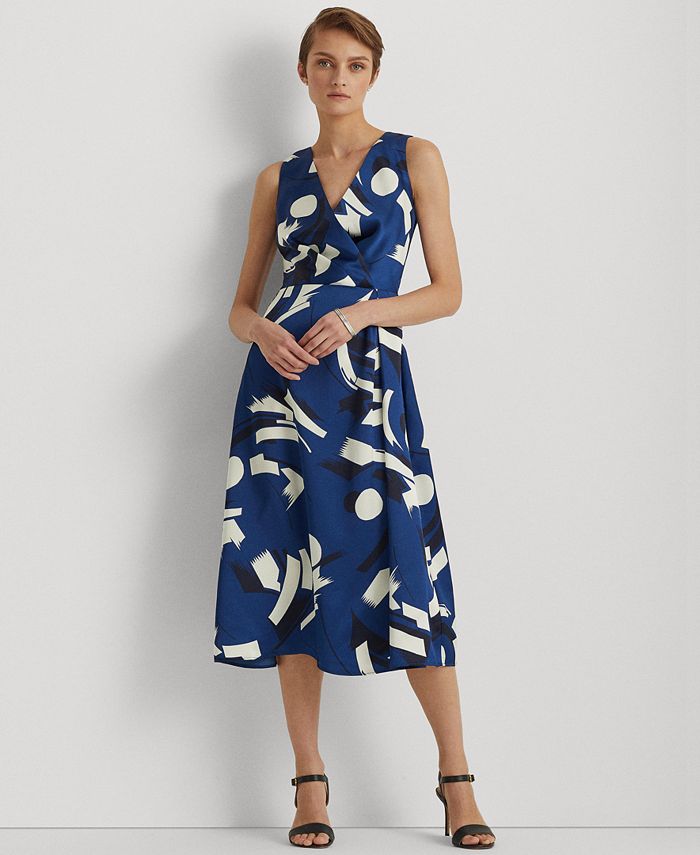 Lauren Ralph Lauren Geometric-Print Sleeveless Dress - Macy's