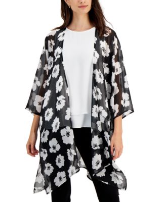 Anne Klein - Women's Printed Sheer Duster
