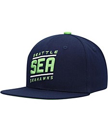 Youth Boys College Navy Seattle Seahawks Team Code Adjustable Snapback Hat