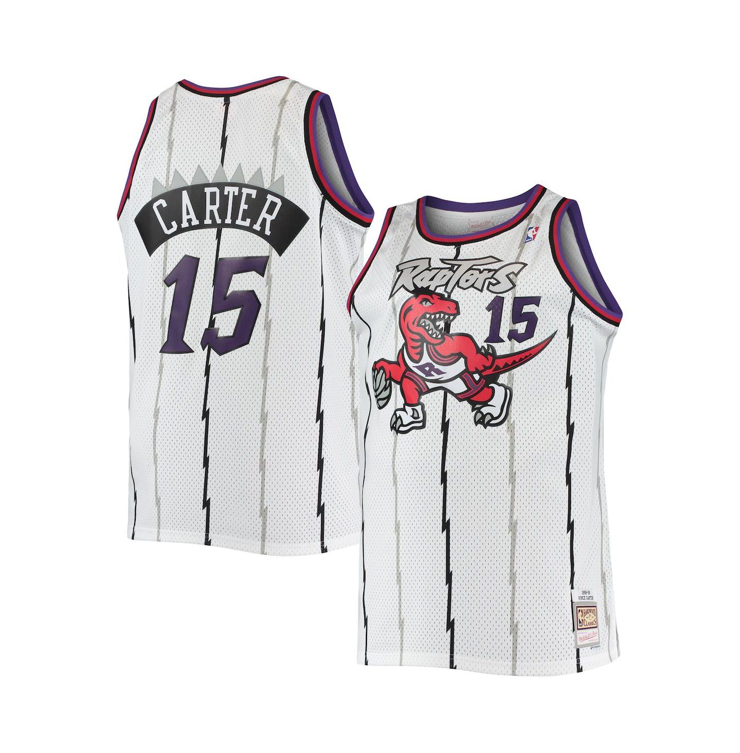 Мужской топ Mitchell & Ness Vince Carter White Toronto Raptors Big and Tall Hardwood Classics Swingman Jersey — фото 1