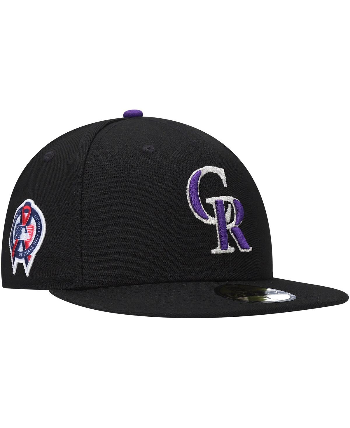 Men'sColorado Rockies 9/11 Memorial Side Patch 59Fifty Fitted Hat - Black
