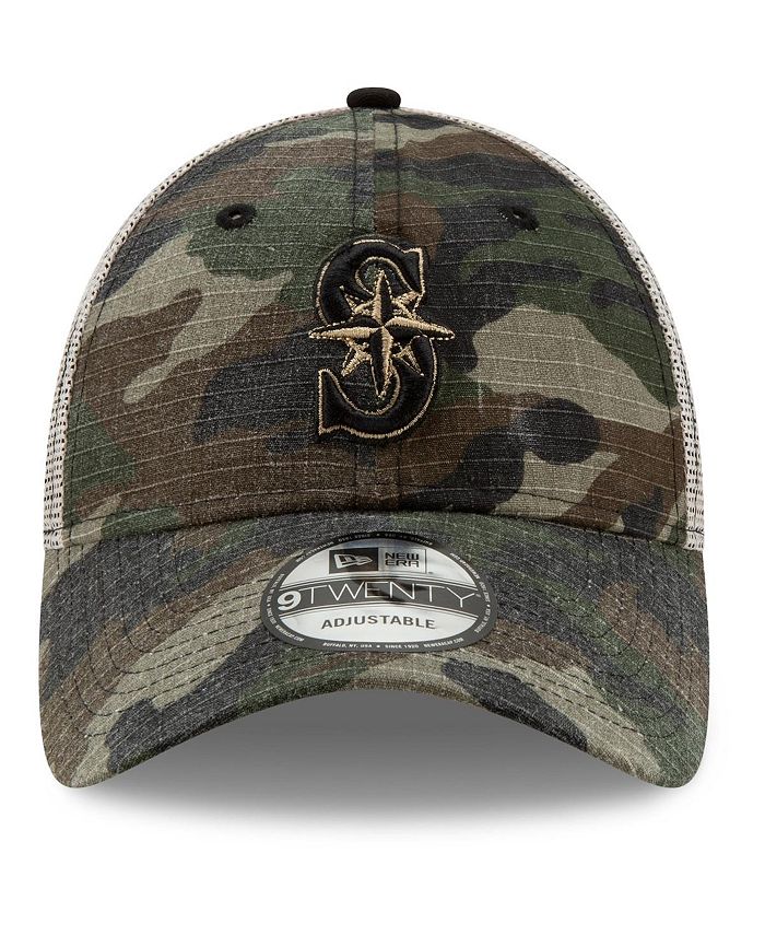 New Era Men's Camo Seattle Mariners Honor Trucker 9Twenty Adjustable