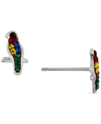 Giani Bernini - Multicolor Crystal Parrot Stud Earrings in Sterling Silver