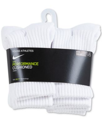 Kids' 5-7 Performance Crew Socks, 6-Pack