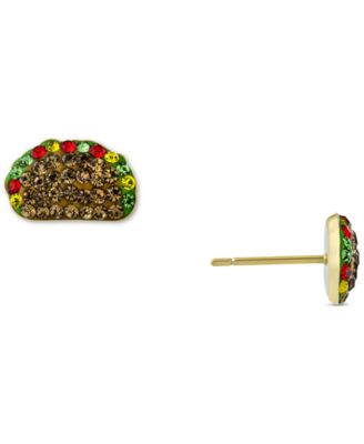Giani Bernini - Multicolor Crystal Taco Stud Earrings in 18k Gold-Plated Sterling Silver