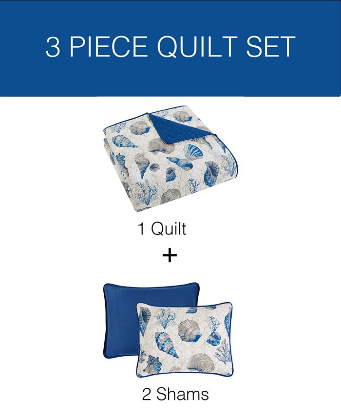 Truly Soft Seashell Stripe Quilt Set, King Macy's