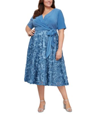 Alex Evenings - Plus Size Surplice Rosettes Dress