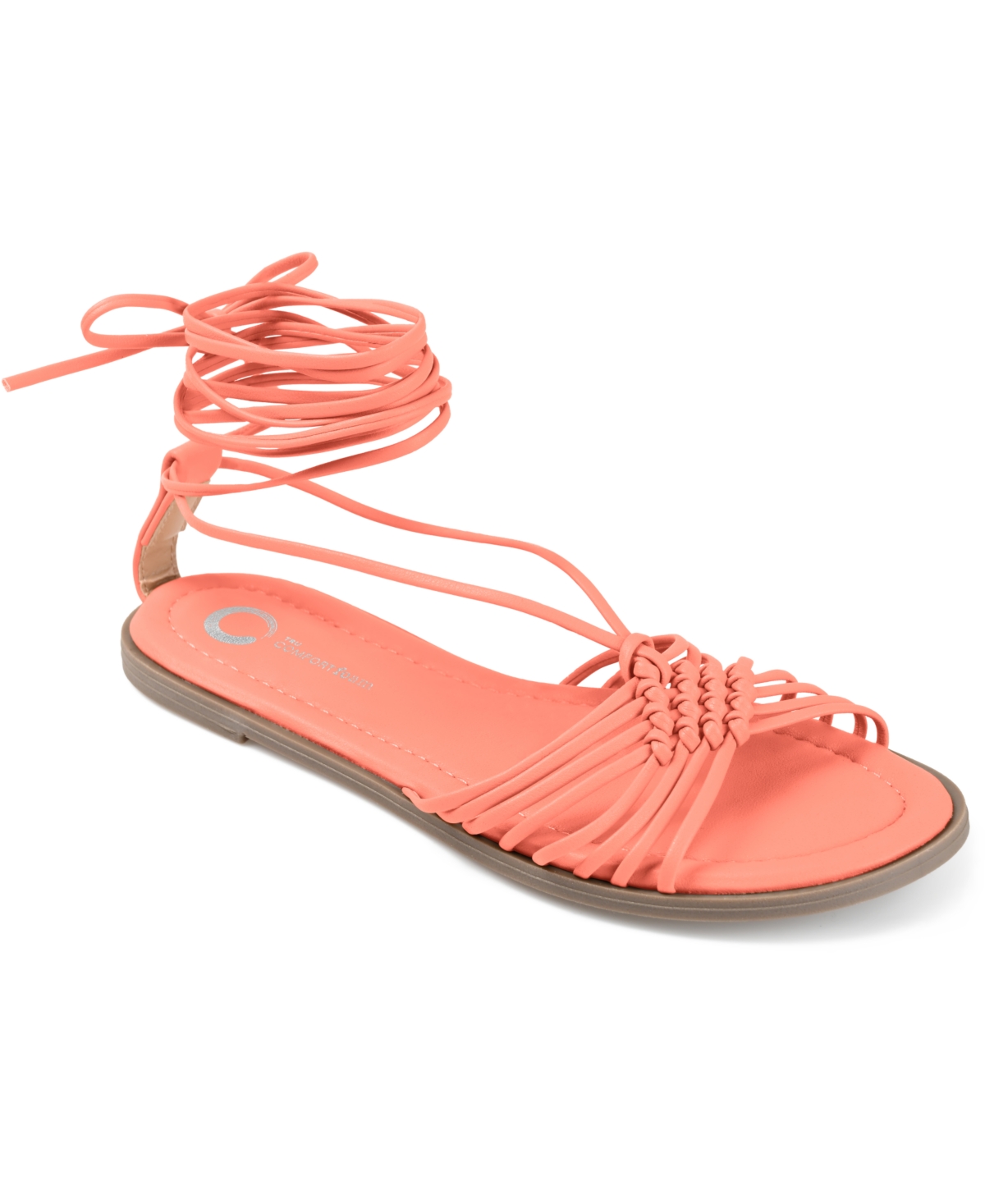 Shop Journee Collection Women's Jess Tie-up Sandals In Coral