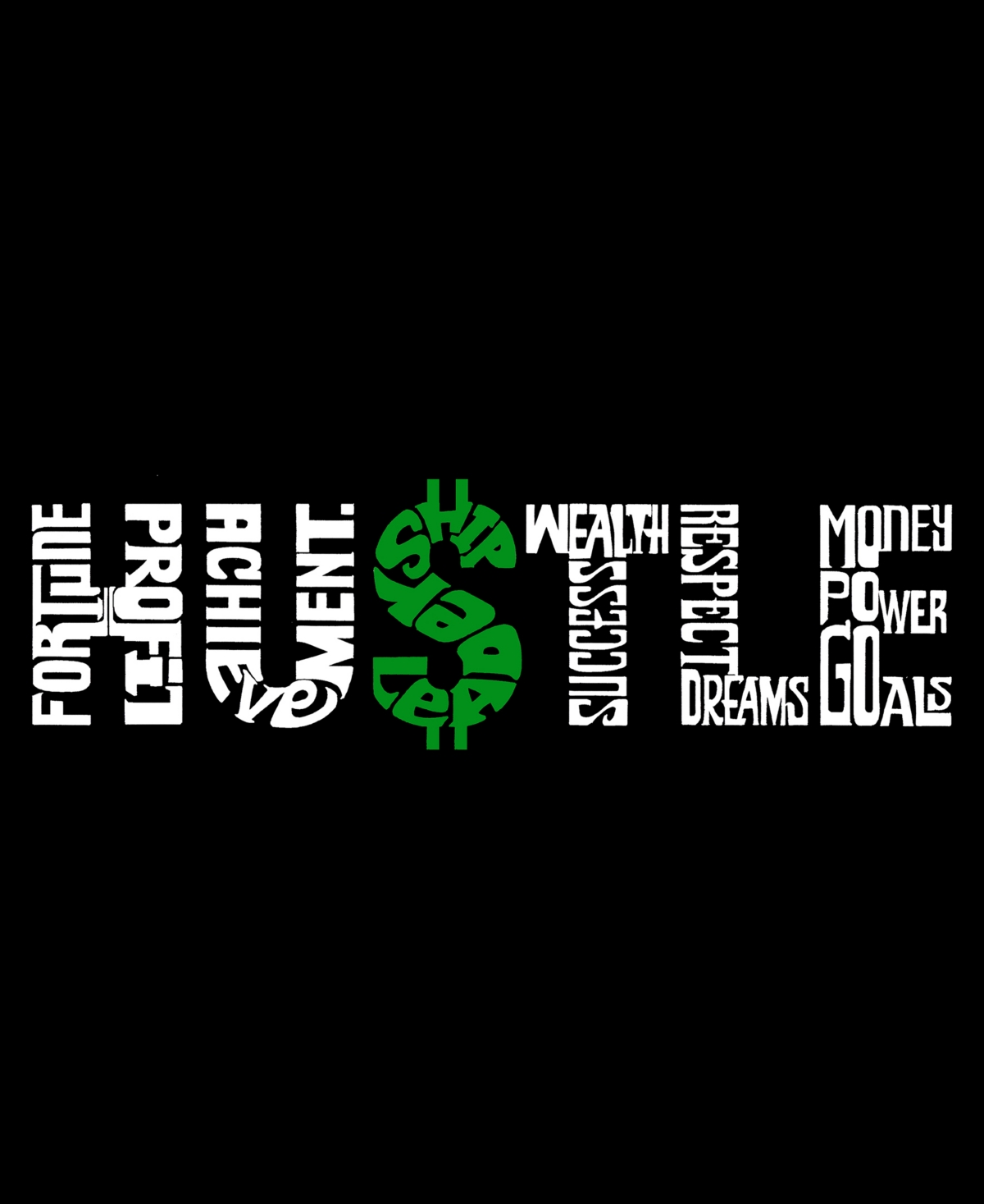 Men's Word Art Hustle Hooded Sweatshirt