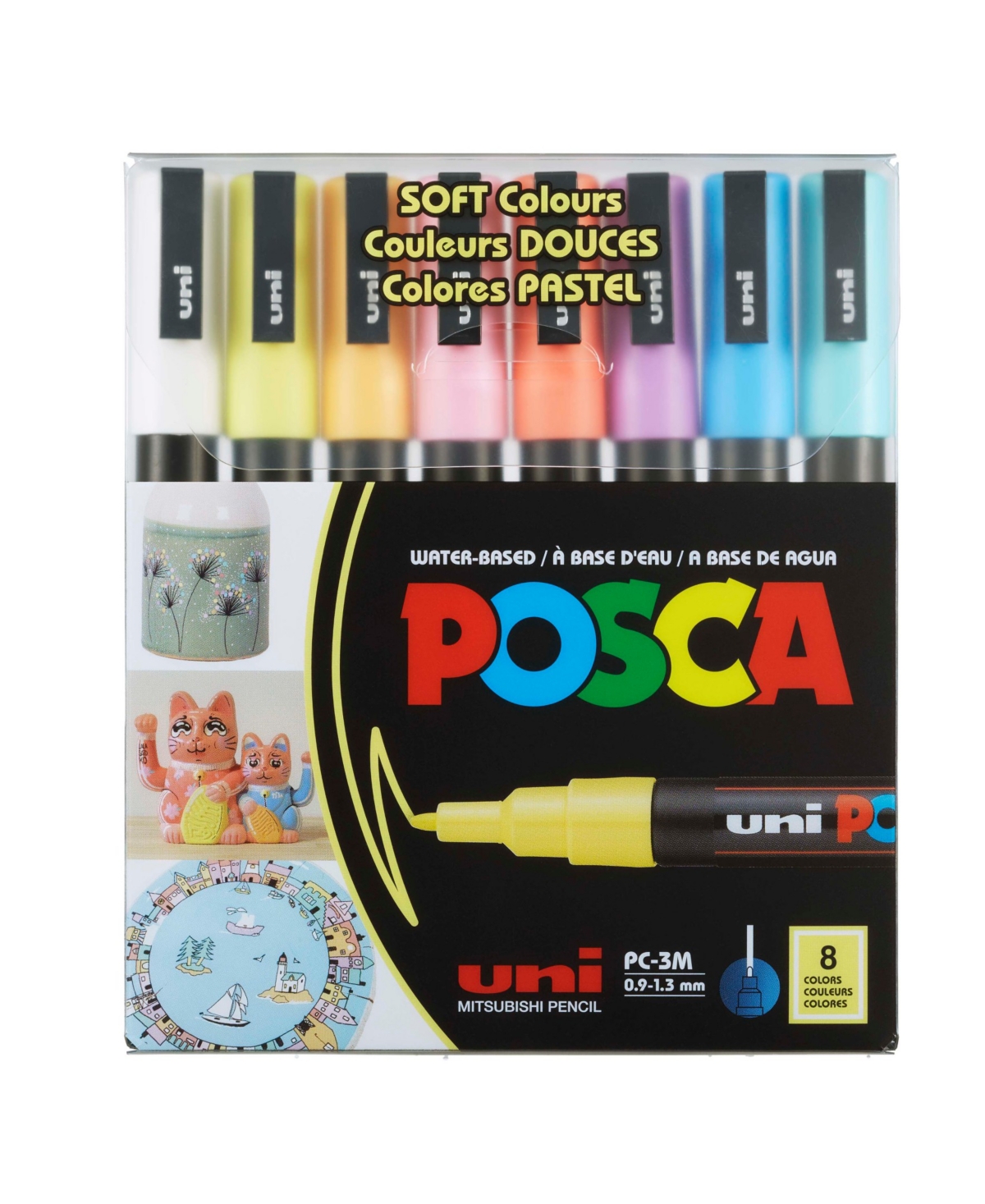 8-Color Paint Marker Set, Pc-3M Fine, Soft Colors - Multi