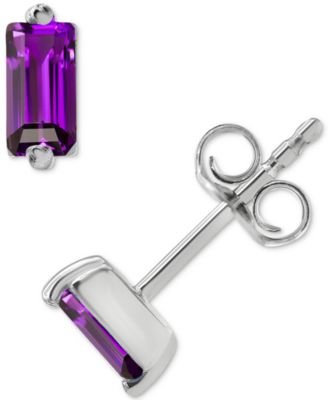 2-Pc. Set Amethyst Baguette Pendant Necklace & Matching Stud Earrings (5/8 ct. t.w.) in Sterling Silver (Also in Mystic Topaz & Blue Topaz)