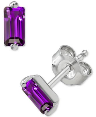 2-Pc. Set Amethyst Baguette Pendant Necklace & Matching Stud Earrings (5/8 ct. t.w.) in Sterling Silver (Also in Mystic Topaz & Blue Topaz)