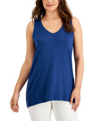 Style & Co - Petite Solid Drapey Tank Top, Created for Macy's