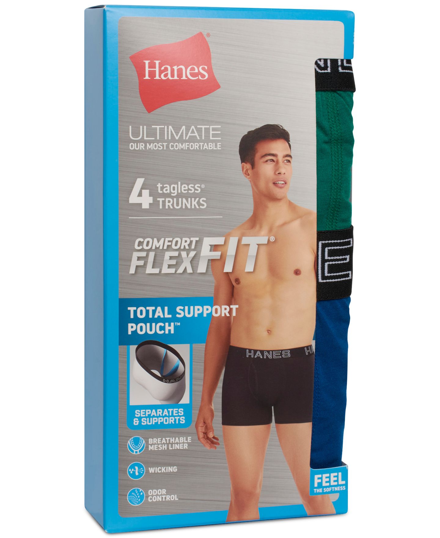 Бельё Total для мужчин, с поддержкой, 4 шт. — Hanes, цвет: Разноцветный — фото 3