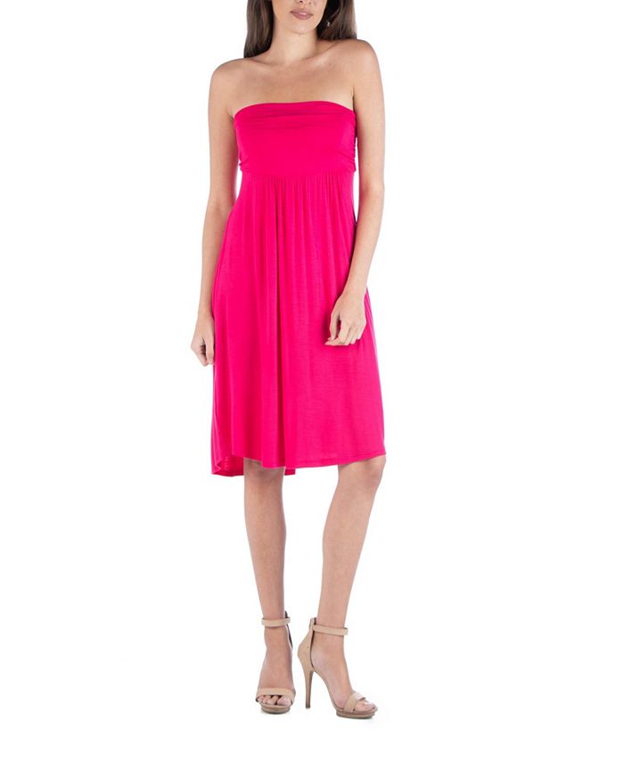 24seven Comfort Apparel Women's Strapless Empire Waist Mini Dress - Macy's
