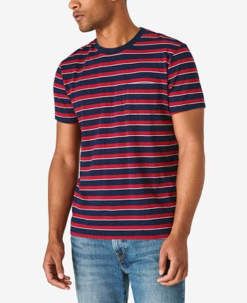Lucky Brand Men s True Indigo Striped Short Sleeve T-Shirt Size Medium