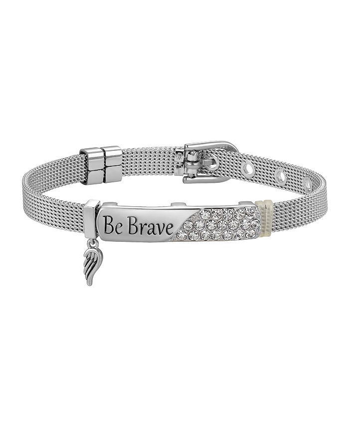 Unwritten Stainless Steel and Fine Silver Plated Be Brave Charm
